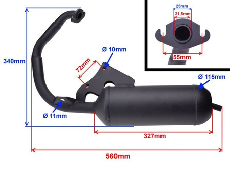 Tłumik kompletny do skutera Honda DIO 50 2T