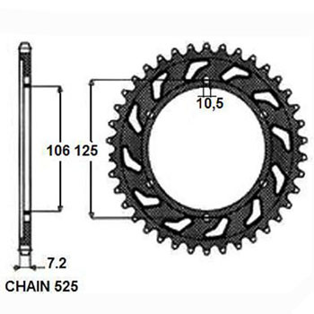 Zebatka napedzana stalowa sunstar sunr1-4448-50