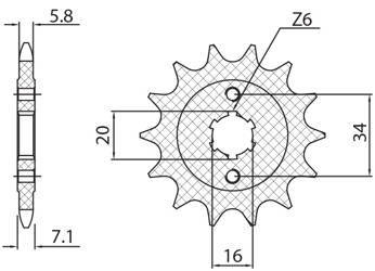 Zębatka przednia 2247 14 ktm 125 duke '11-'16, ktm 200 duke '12-'16 (jtf1903.14) (łańc. 520) (224714jt)