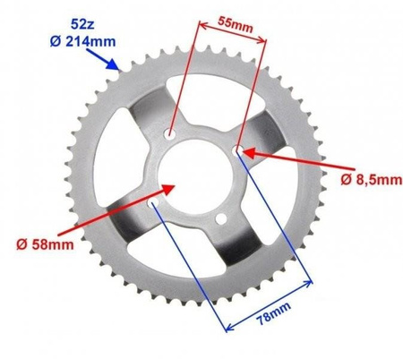 Zębatka tylna do Romet Zetka 50 52 Zęby