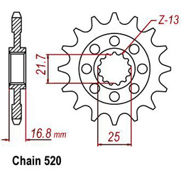Zebatka Napedowa Sunstar Sunf3d4-17