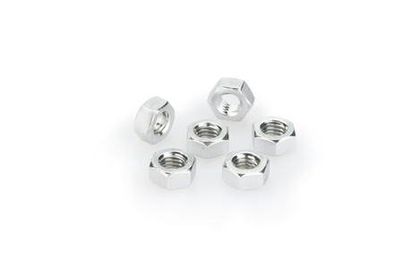 Śruby z anodyzowanego aluminium blister 6 nakrętek m6 srebrne