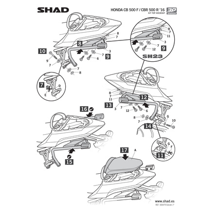 Stelaż do kufrów bocznych Shad 3P do Honda CB500 F/R