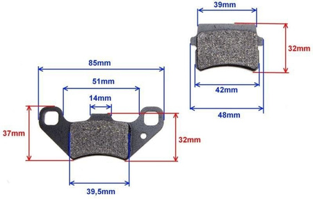 Klocki hamulca przedniego skuter 2T 4T ATV Quad