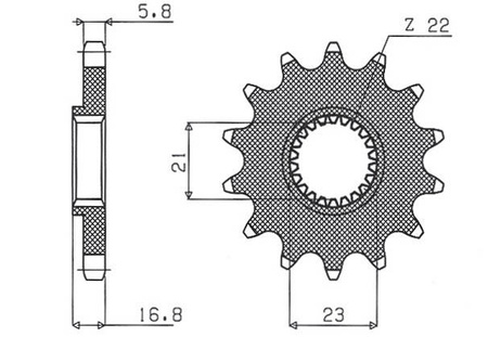 Zębatka przednia 443 16 yamaha xj 600 diversion '92-'03 (jtf582.16) (łańc. 520) (44316jt)