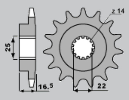 Zębatka przednia 2114 15 ducati 796/820/821/848/992/998/999/1000/1100 (jtf741.15)