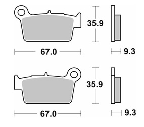 KLOCKI HAMULCOWE NOWOŚĆ KH367 OFF-ROAD CARBON PASUJE DO: YAMAHA YZ/YZF, KAWASAKI KXF, SUZUKI RMZ TYŁ