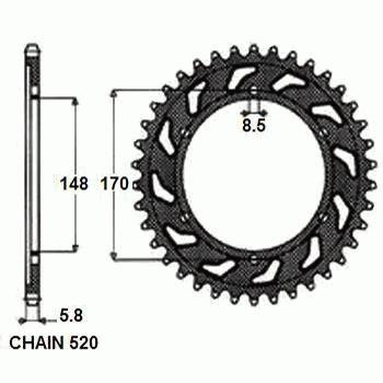 Zebatka napedzana stalowa sunstar sunr1-3667-48 (wycofana z produkcji)