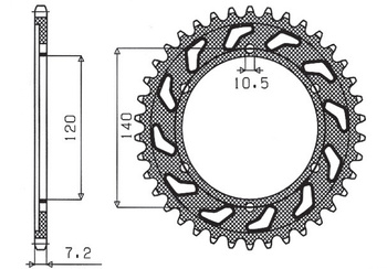 Zębatka tylna 5301 46 suzuki gsxr 600 (98-00) (jtr498.46) (łańc. 525) (530146jt)