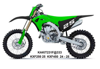 KOMPLET PLASTIKÓW (FULL KIT) Z OSŁONAMI TELESKOPÓW (AMORTYZATORÓW) KAWASAKI KXF 250 '25, KXF 450'24-'26, KX 450X '24-'26 KOLOR ZIELONY / CZARNY