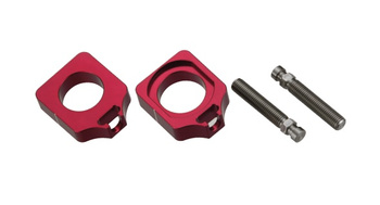 Napinacz tylnej ośki ze śrubą honda crf 250/450r '09-'14 kolor czerwony (kpl.-2szt.)