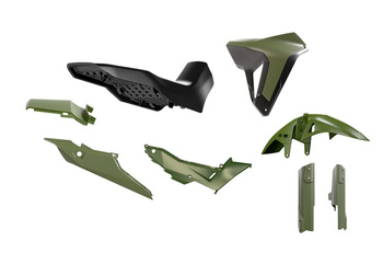 KOMPLET PLASTIKÓW Z SIEDZENIEM REVOLUTION HONDA XL 750 TRANSALP '23-'25 KOLOR CIEMNY ZIELONY / CZARNY