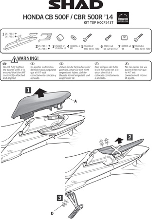 Stelaż kufra tylnego Shad do Honda CB 500 F