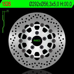Tarcza hamulcowa tył harley davidson softail 1690/1800 15-17 (292x56,3x5,0mm) (5x10,5mm)