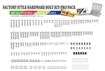 komplet śrub, nakrętek, podkładek, kołków i zawleczek do motocykli szosowych japońskich (221 elementów)