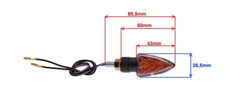 Kierunkowskaz krótki prawy przód stożkowy jasny