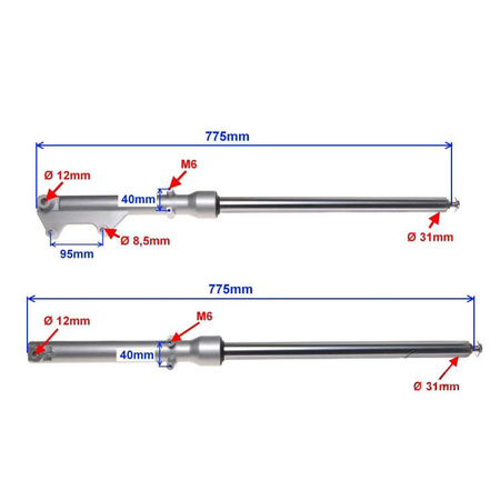 Amortyzatory Przednie Lewy Prawy Do Kinroad XT50Q Chopper