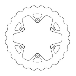 Tarcza hamulcowa tył (pełna) mud series (błoto) 245mm yamaha yz 125  '02-'18, yz 250 '02-'20, yzf 250/450 '02-'18