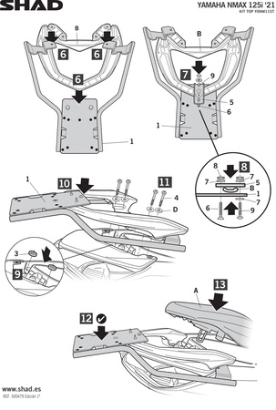 Stelaż kufra tylnego Shad do Yamaha N MAX 125i 2021