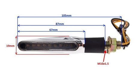 Kierunkowskazy led dynamiczne do motocykli chrom