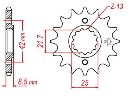 Zębatka przednia 523 14 kawasaki el250/ex250/klx250/gpz250/gpx250 (jtf516.14)