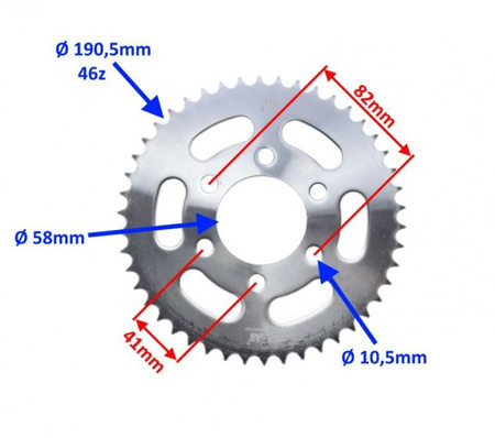 Zębatka tylna do motocykla KEEWAY RKF RKR 125CC 46Z 428