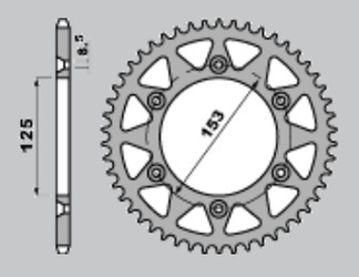 Zębatka tylna aluminiowa (anodowana) 289 47 czerwona