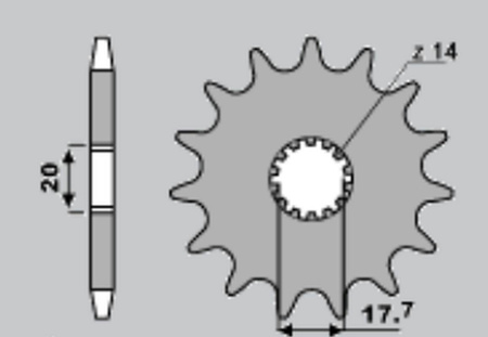Zębatka przednia 440 13 yamaha yz 125 87-04 (564-13) (jtf564.13)