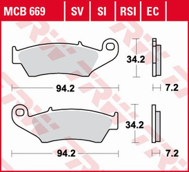 Klocki hamulcowe kh185 kh389 organic honda xl 125 03-08, xr 400 96-03, xlv transalp 97-13, xrv africa twin 750 93-03, kawasaki klx 650 93-01