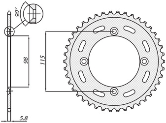 Zębatka tylna 4552 46 ktm sx 65 '12-'15 (jtr894.46) (łańc. 420) (455246jt)