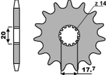 Zębatka przednia 440 14 18nc yamaha yz 125 '87-'04 (jtf564.14) (łańc. 520) (std.+1)