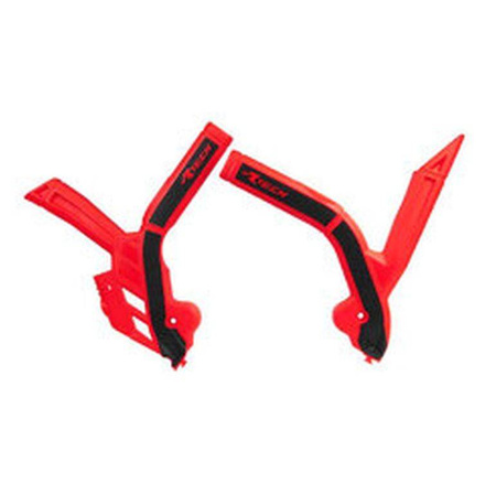 Osłony ramy (komplet) bi-material super grip honda crf 450/rx '21 kolor czerwony czarny