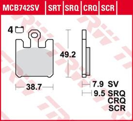 Klocki hamulcowe kh369/4 sinter track kawasaki zx-6rr 600, zx-6r 636 '03-'06, zx-10r '04-'07, zx-12r '04-'06, suzuki gsx-r 1000 '03, derbi m