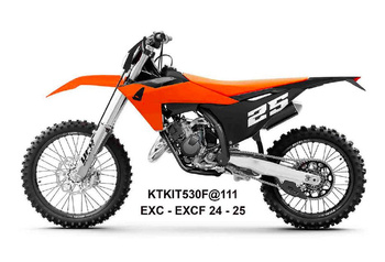 KOMPLET PLASTIKÓW (FULL KIT) Z OSŁONAMI TELESKOPÓW (AMORTYZATORÓW) KTM EXC 150 / 250 / 300 TBI '24-'25, EXC-F 250 / 350 / 450 / 500 '24-'25 KOLOR POMARAŃCZOWY / CZARNY