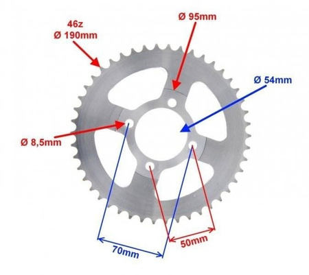 Zębatka tył 46 z 428 Ogar900 i Inne