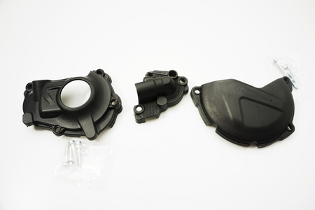 Zestaw osłona pokrywy (dekla) alternatora oraz osłona pokrywy sprzęgła i osłony pompy wody yamaha yz 450f '18-'22 (8465300001+8471200001+8484500001) kolor czarny