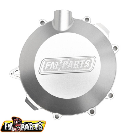 Fm-parts pokrywa sprzegła (dekiel) wzmacniana cnc 6082 aluminium (większa pojemność oleju) ktm/husqvarna/gas gas 250/300 `17-22  kolor srebrny