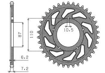 Zębatka tylna 828 44 suzuki sv 650 99-13 (jtr807.44) (łańc. 525) (82844jt)