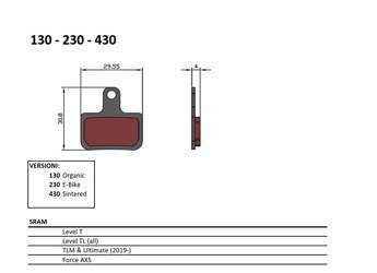 Klocki hamulcowe rowerowe organic mtb / szosa półmetaliczne