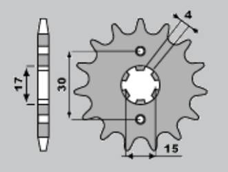 Zębatka przednia 274 15 (27415jt) honda 80 r2