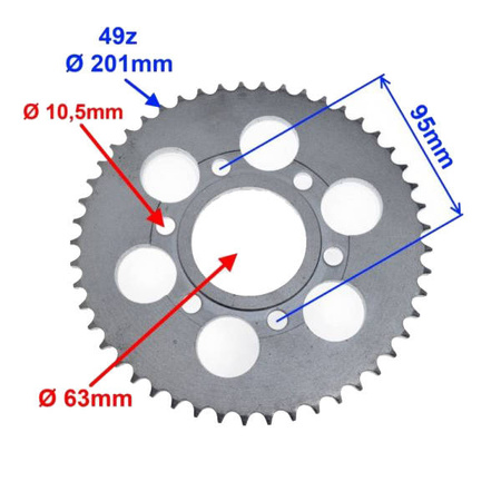 Zębatka tył 49Z 428 do Zipp Pro