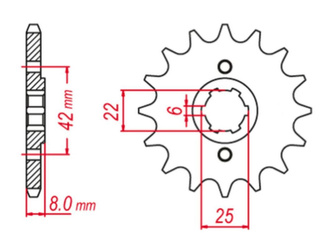 Zębatka przednia 281 14 honda xl250r, xr600r (xl600r/rm-1) (jtf281.14)