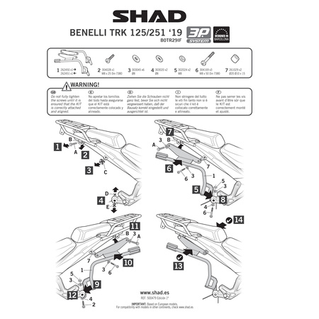 Stelaż do kufrów bocznych Shad 3P do Benelli TRK 125