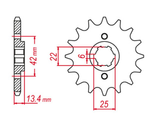 Zębatka przednia 291 16 honda cb 450s '86-'89 (jtf291.16)
