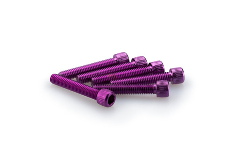 Śruby z anodyzowanego aluminium blister 6 śrub imbusowych m6x35mm fioletowe