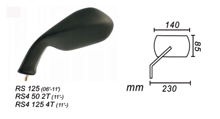 Lusterko Lewe Aprilia Rs4 50/125+Rs 125 Power Force