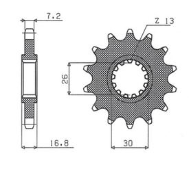 Zębatka przednia 2068 14 honda cbr 600f '99-'14, cbr 600rr / cbr 900rr / cbr 1000rr / crf 1000 '99-'21 (-2), cbr 650f '14-'21 (-1) (jtf1370.