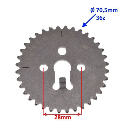 Zębatka wałka rozrządu Yamaha YBR 125 36 zęby E2