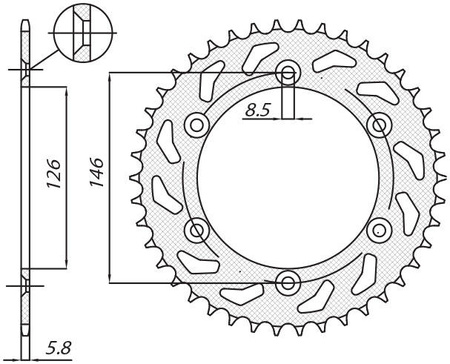 Zębatka tylna 808 49 suzuki rm/rmz  (jtr808.49) (łańc. 520) (80849jt)