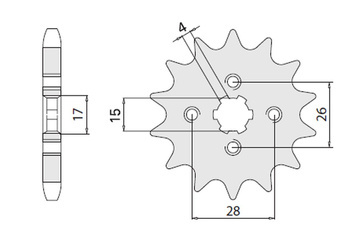 Zębatka przednia 261 13 honda mbx/50 (4009-13)